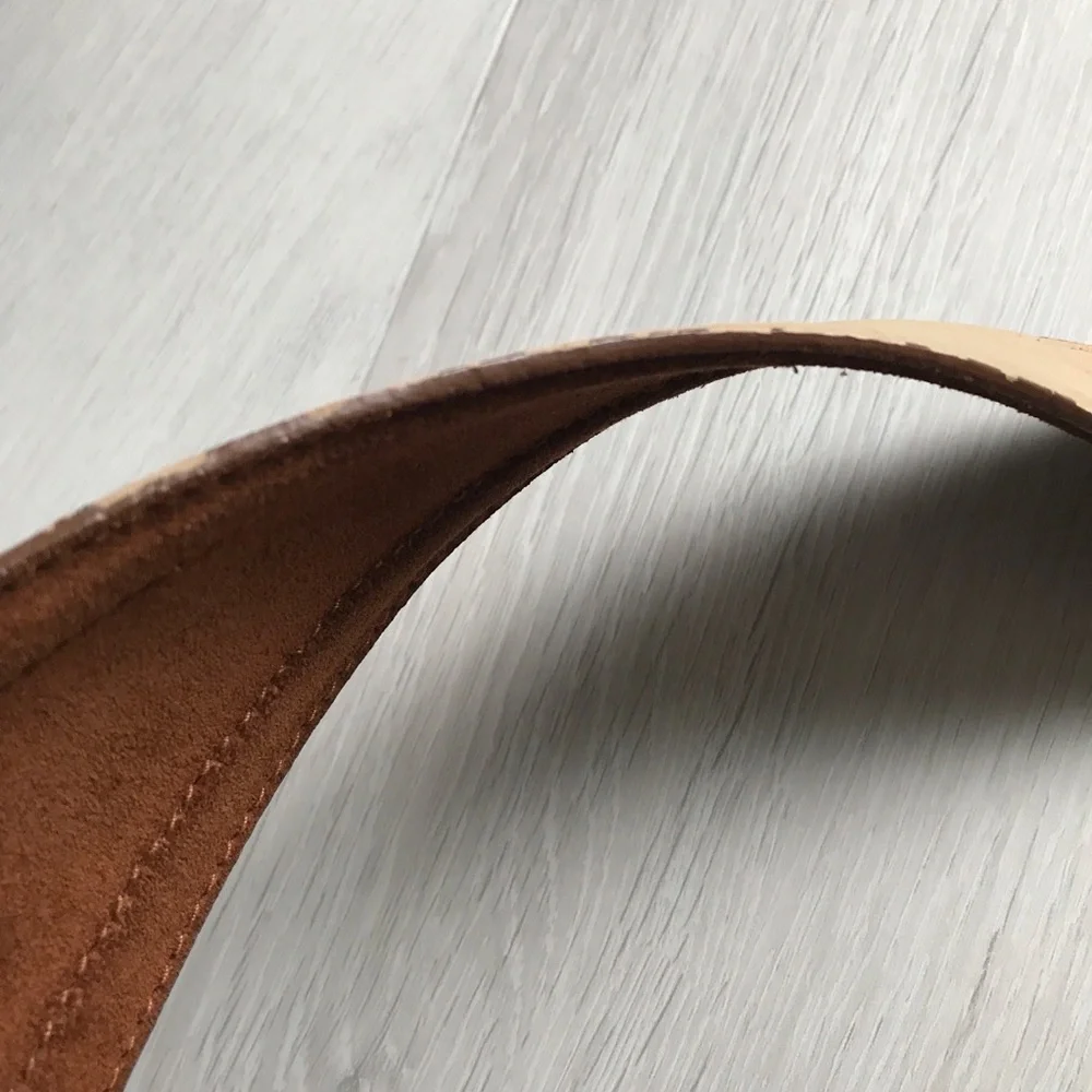 LINEA PELLE BROWN SUEDE LEATHER WIDE BELT WOMENS SMALL